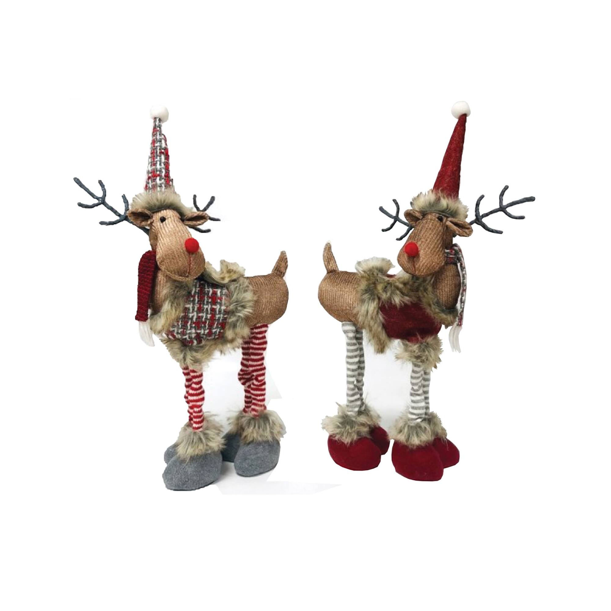 Santa's Workshop 16" Plaid Moose Set
